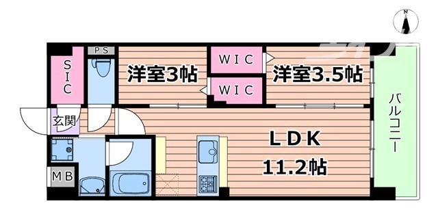 アーバネックス中崎町IIの間取り
