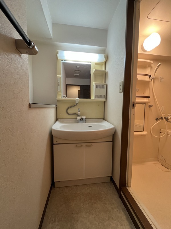 洗面設備　スペースが確保できる洗面所です