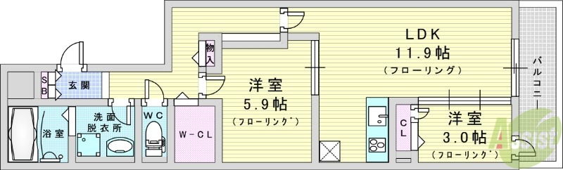 ラ・パーチェ江坂1の間取り写真