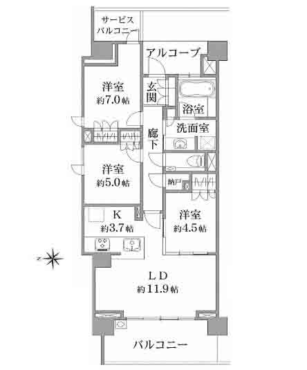 プラウド駒場の間取り写真