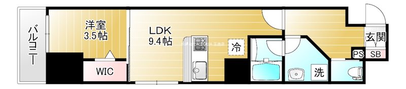 ＪＲ大阪環状線 森ノ宮駅 徒歩6分 12階建 築4年の間取り写真