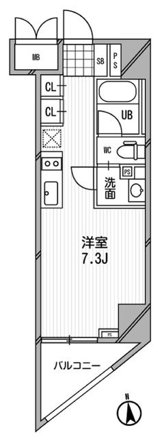 都営三田線 御成門駅 徒歩2分 15階建 築20年の間取り写真