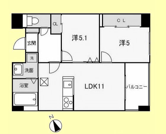 小田急線 喜多見駅 徒歩6分 4階建 築6年の間取り写真