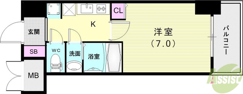 クレストタップ神戸湊町ノアールの間取り写真
