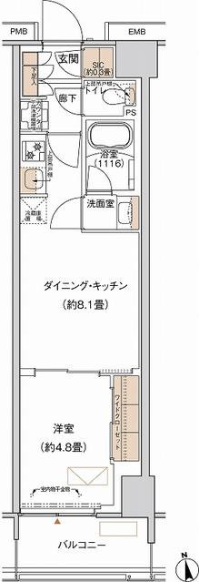 ＪＲ京浜東北線 大森駅 徒歩12分 8階建 築2年の間取り写真