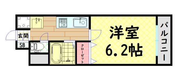 ビビッド北堀江の間取り写真