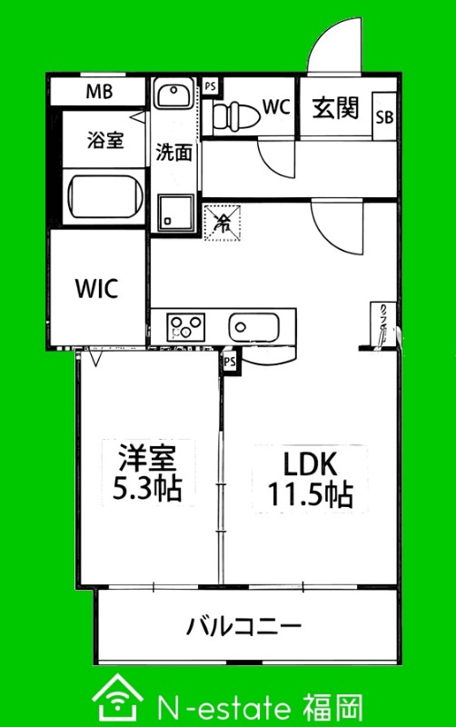 地下鉄空港線 姪浜駅 徒歩22分 5階建 築4年の間取り写真