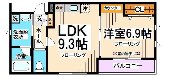 京王線 桜上水駅 徒歩6分 5階建 築13年の間取り写真