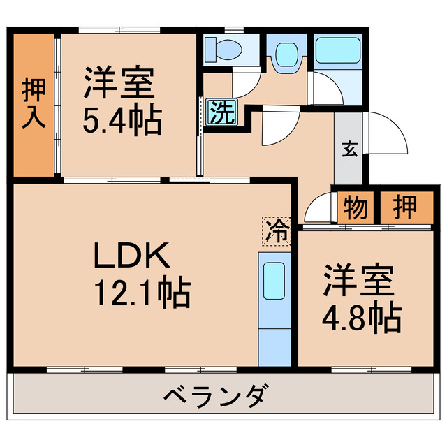 ヴィラナリー屋島　4号棟の間取り