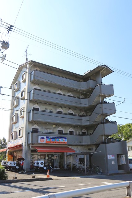 松山市湯渡町のマンションの建物外観