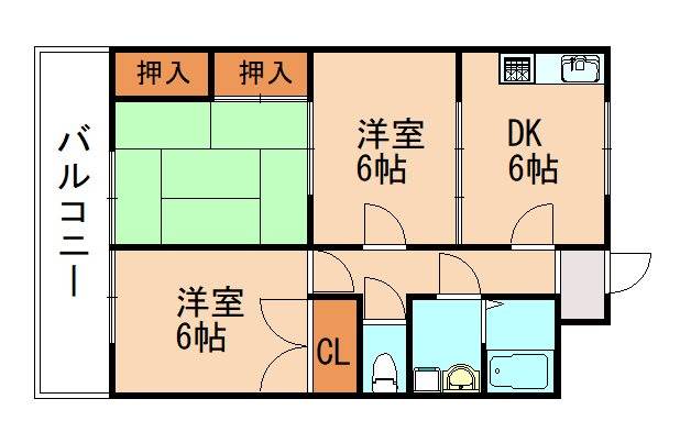 嘉穂郡桂川町大字土師のアパートの間取り