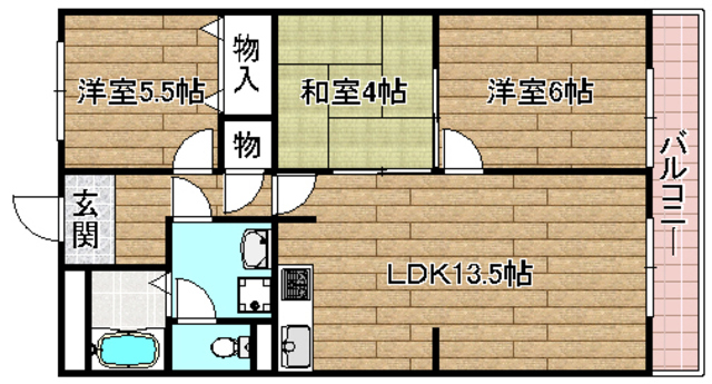 高槻市芝生町のマンションの間取り