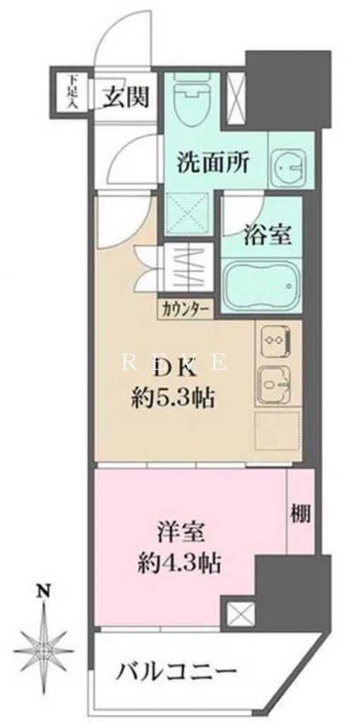 東京都台東区元浅草２（マンション）の賃貸物件の間取り