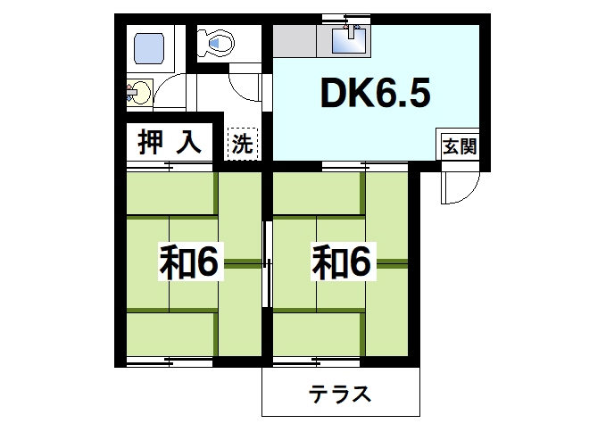 木津川市加茂町里のアパートの間取り