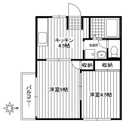 神奈川県海老名市国分寺台２（アパート）の賃貸物件の間取り