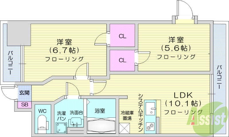 LaSante榴岡の間取り