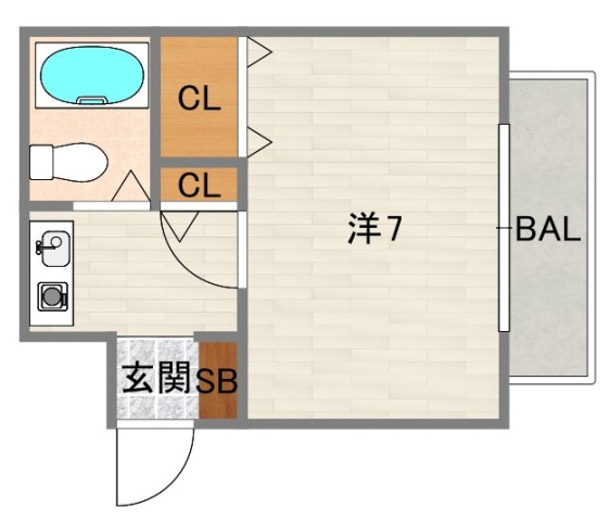 大阪府大阪市住吉区長居３（マンション）の賃貸物件の間取り