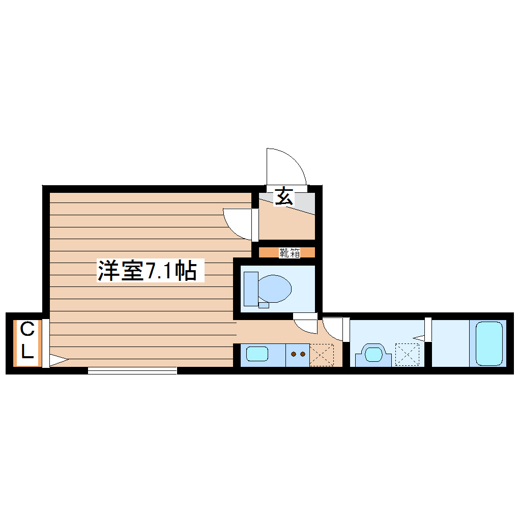 仙台市青葉区旭ケ丘のアパートの間取り