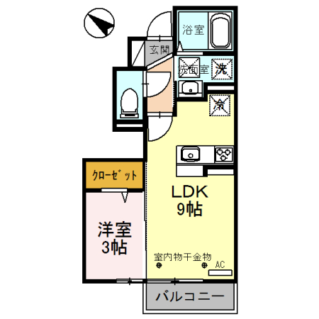 小矢部市芹川のアパートの間取り