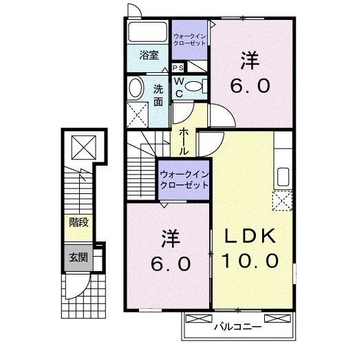 朝倉市牛木のアパートの間取り