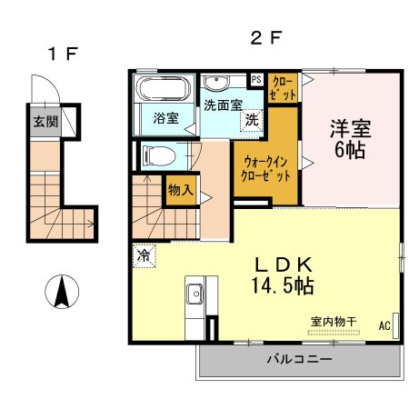 藤枝市高柳のアパートの間取り