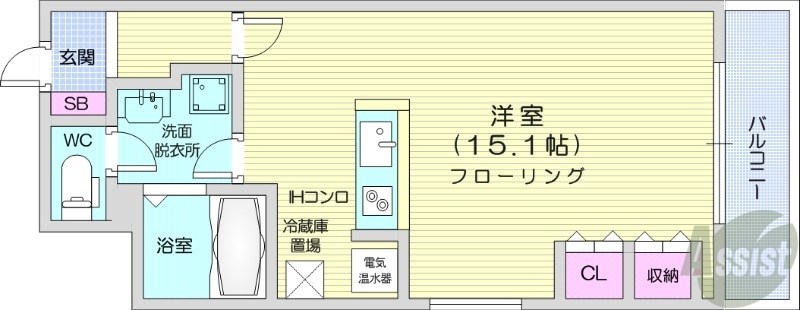 札幌市中央区北七条西のマンションの間取り