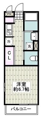 藤沢市鵠沼海岸のアパートの間取り