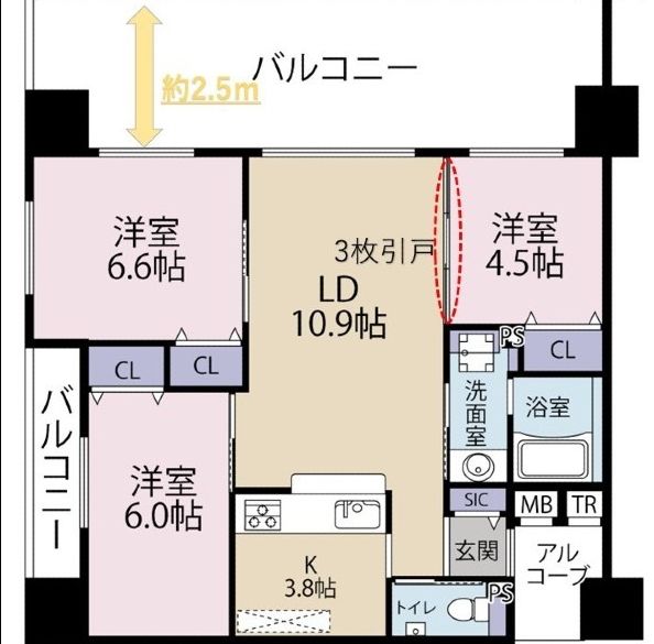 プレミアムコート浦添勢理客の間取り