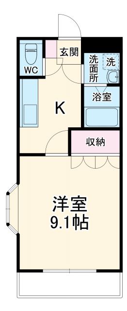 瀬戸市西米泉町のアパートの間取り