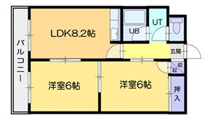 札幌市中央区南十五条西のマンションの間取り