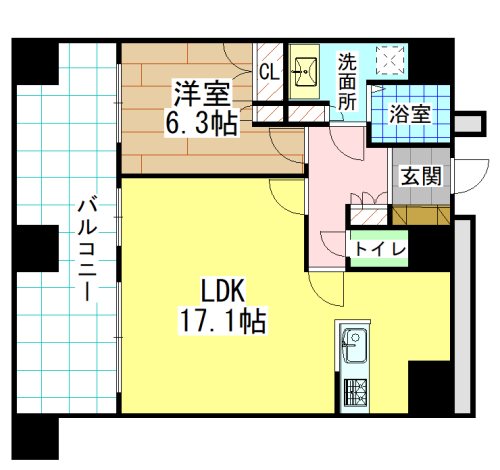 北九州市門司区大里本町のマンションの間取り