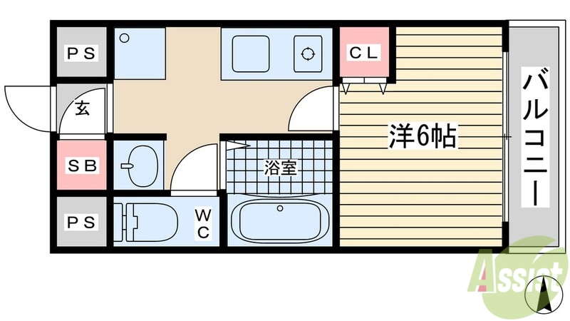 神戸市垂水区天ノ下町のマンションの間取り