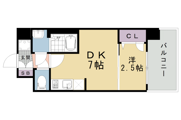 【京都市南区上鳥羽勧進橋町のマンションの間取り】