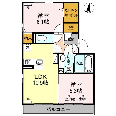 リヴェールマリーズDの間取り