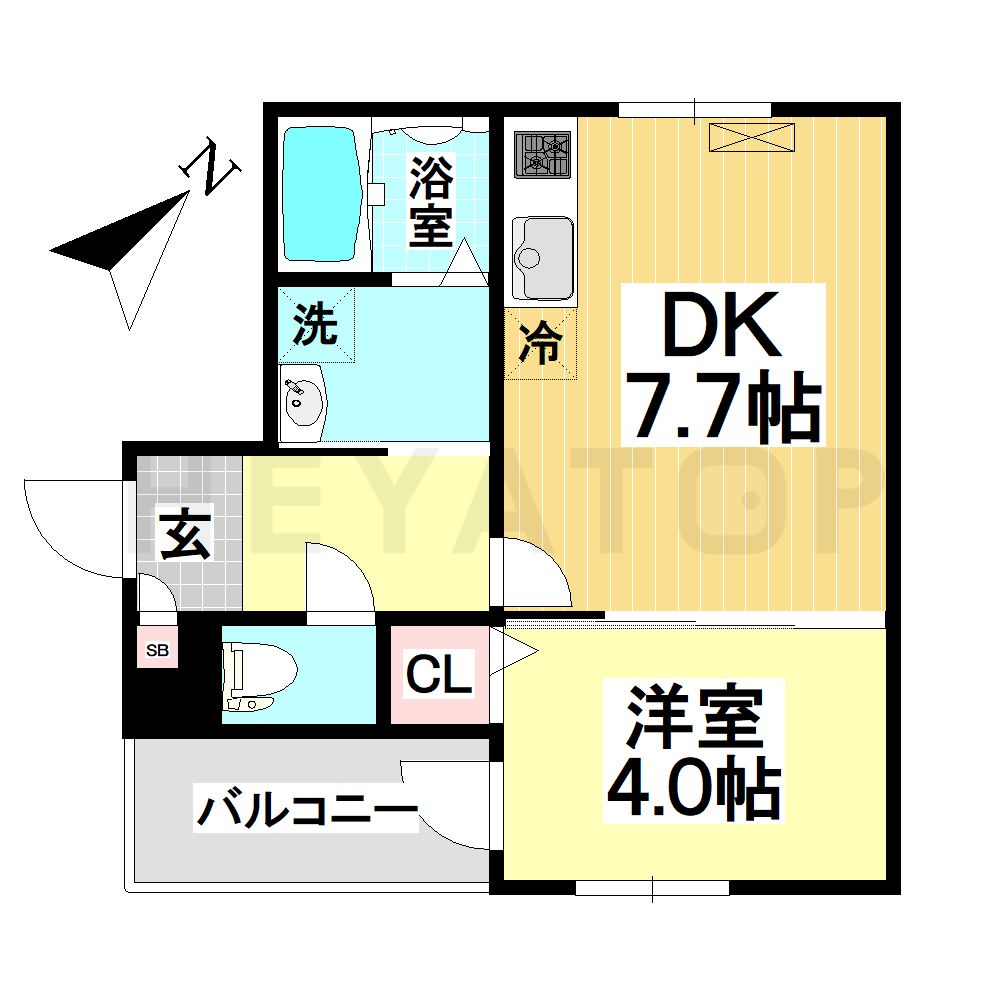 名古屋市熱田区西野町のアパートの間取り