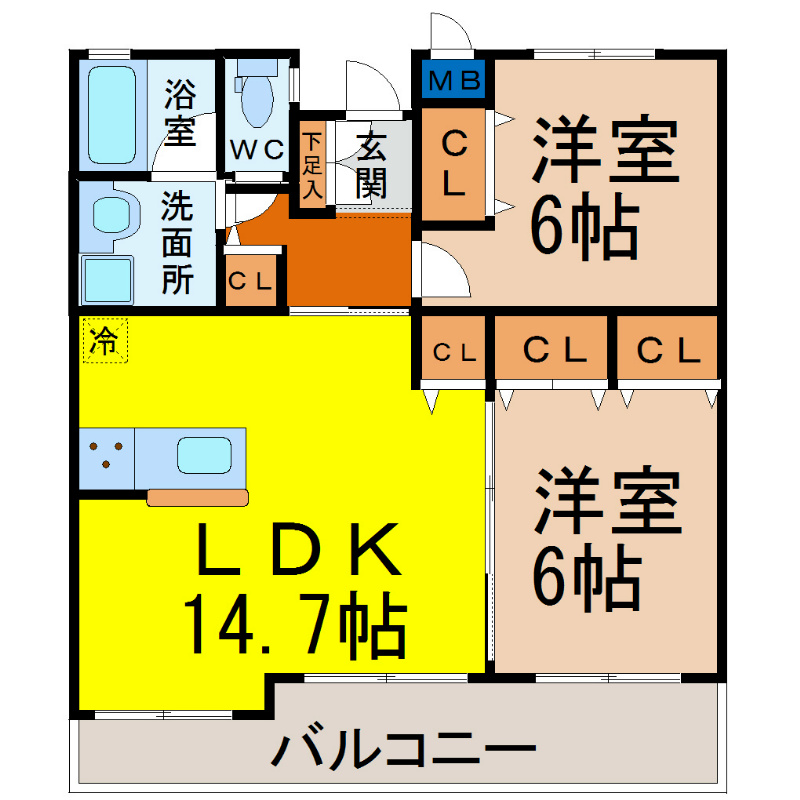 名古屋市千種区千種のマンションの間取り