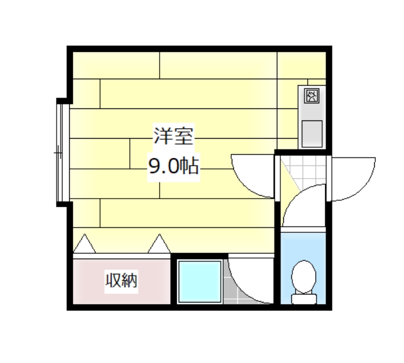 江別市東野幌本町のアパートの間取り