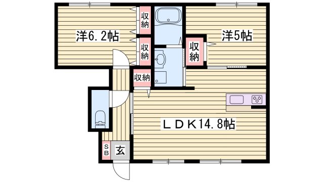 シャーメゾン今宿Cの間取り