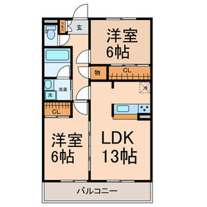 半田市有楽町のマンションの間取り