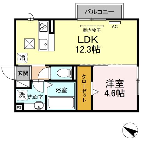 豊川市御津町西方のアパートの間取り