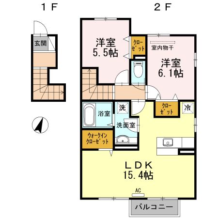 フォンテーヌ金倉　A棟の間取り