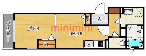 茨木市駅前のマンションの間取り