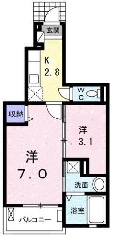 呉市広徳丸町のアパートの間取り