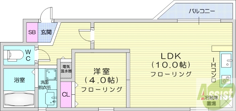 カピテーヌ円山の間取り