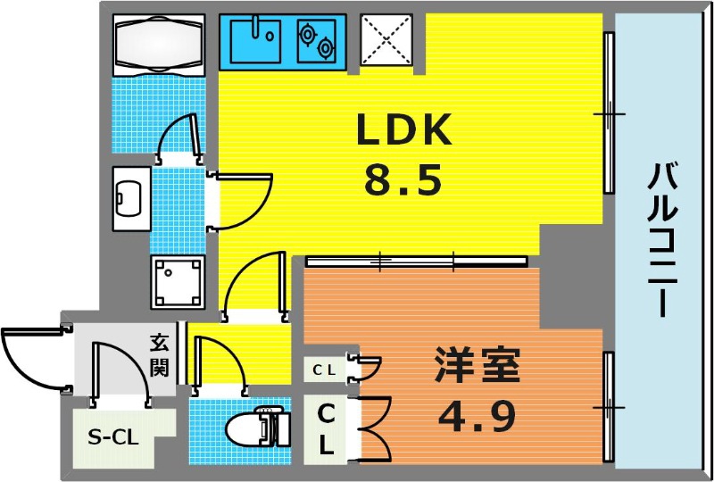 東急田園都市線 池尻大橋駅 徒歩4分 7階建 築2年の間取り写真