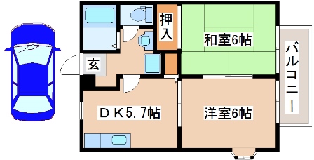 神戸市西区北別府のアパートの間取り