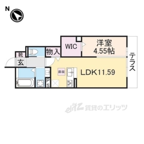 【大津市本堅田のアパートの間取り】