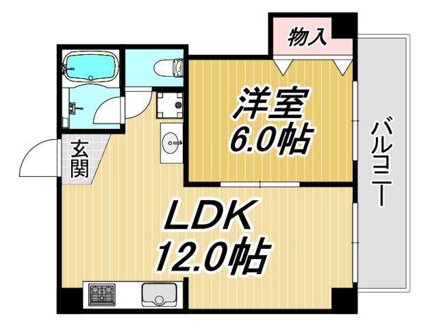 市隆ハイツ立花の間取り