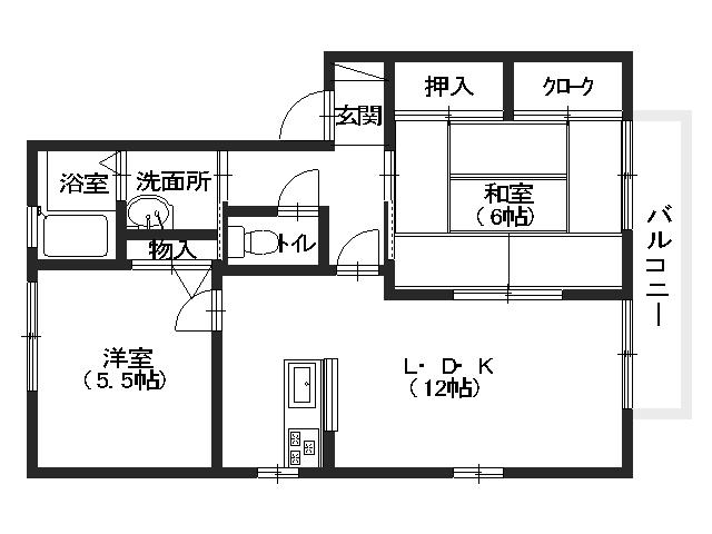 ハーモニー梅林Ｂの間取り