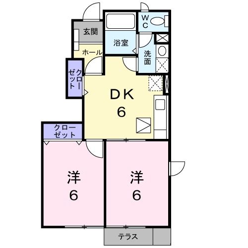 高萩市大字安良川のアパートの間取り